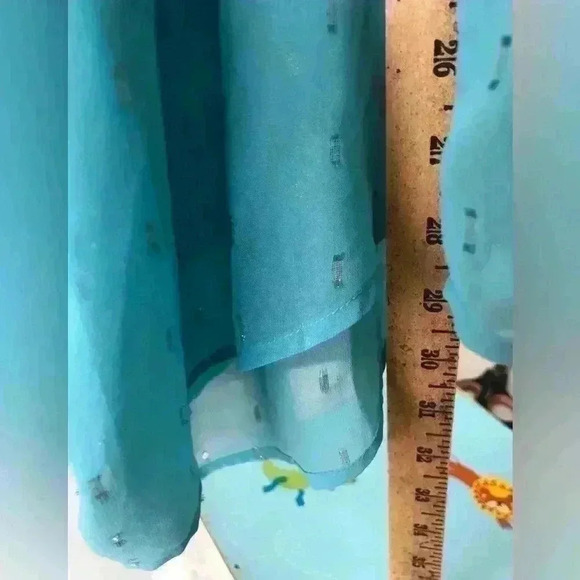 Liz Claiborne Caravan Aqua Wave Sheer Short Sleeve Top 3X - Picture 7 of 10